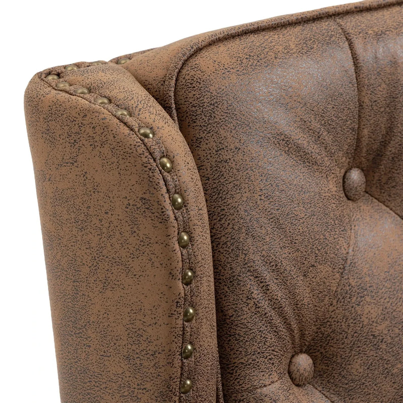 Armchair With Microsuede Upholstery Wood Frame Cozy Living Room Chair