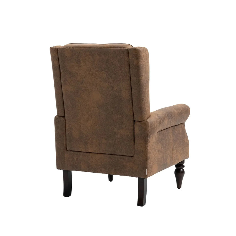 Armchair With Microsuede Upholstery Wood Frame Cozy Living Room Chair