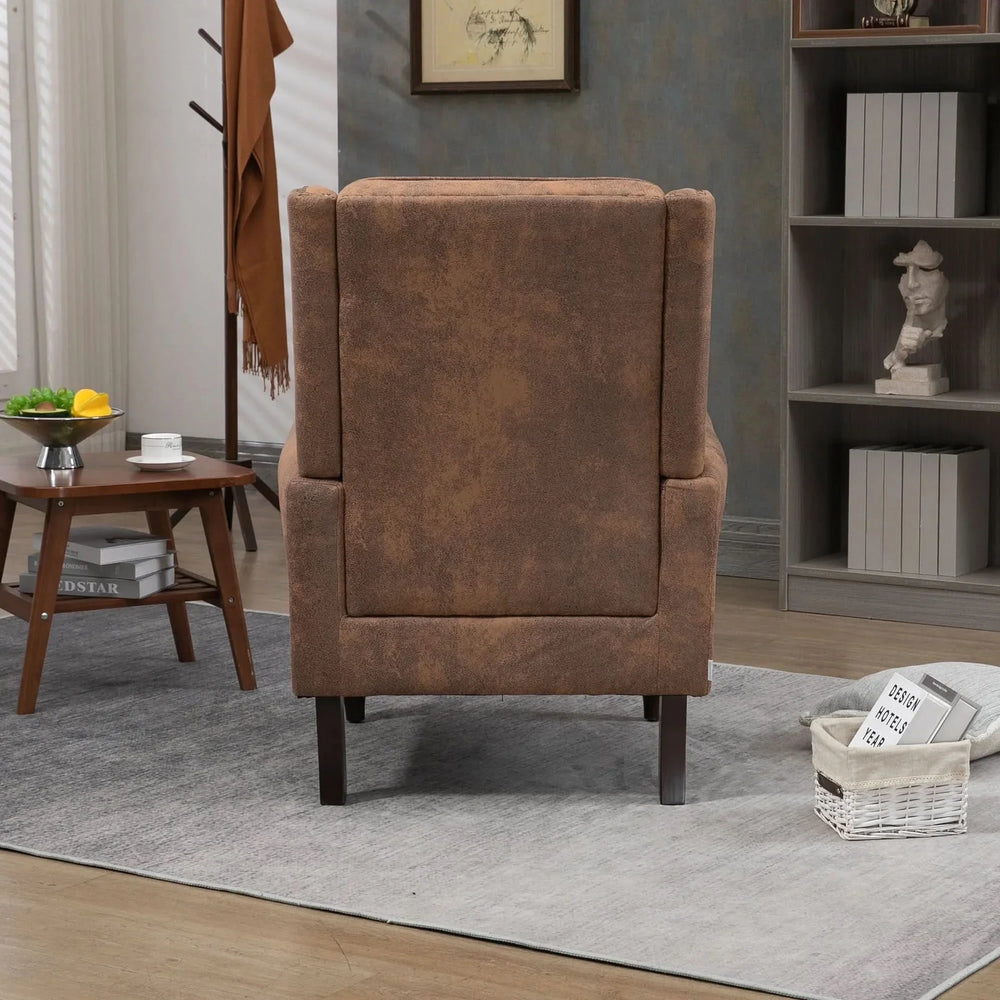 Armchair With Microsuede Upholstery Wood Frame Cozy Living Room Chair Media 11