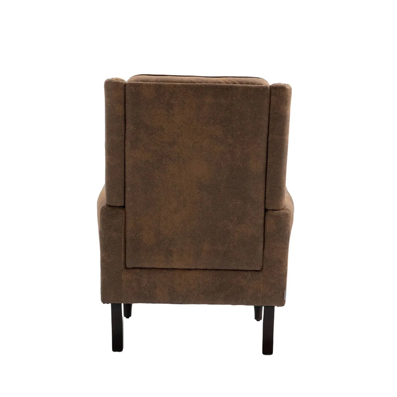 Armchair With Microsuede Upholstery Wood Frame Cozy Living Room Chair