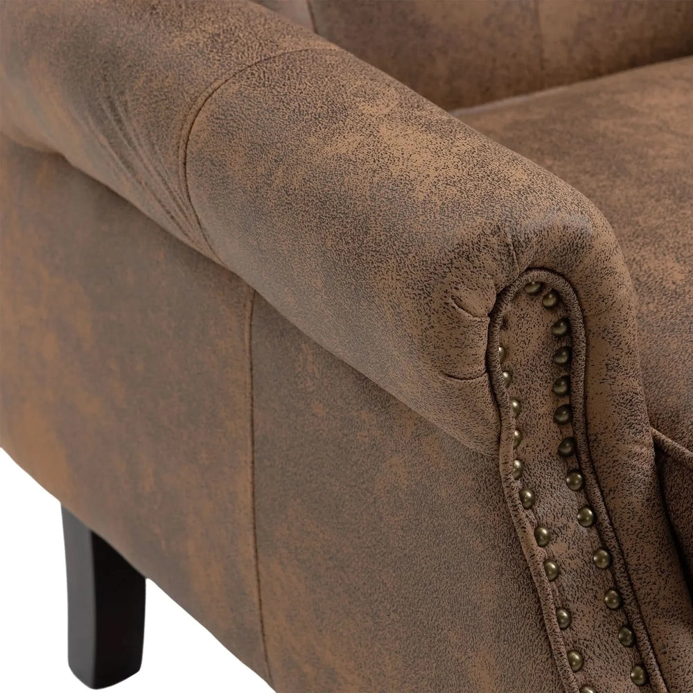 Armchair With Microsuede Upholstery Wood Frame Cozy Living Room Chair Media 21