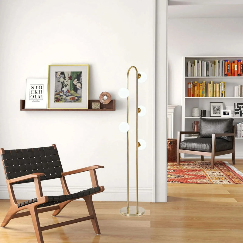 Floor Lamp Gold Metal Modern Tall Corner Lighting For Living Room & Office