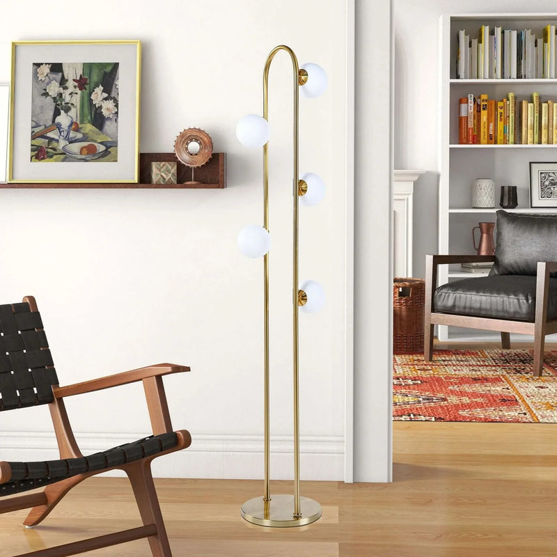Floor Lamp Gold Metal Modern Tall Corner Lighting For Living Room & Office