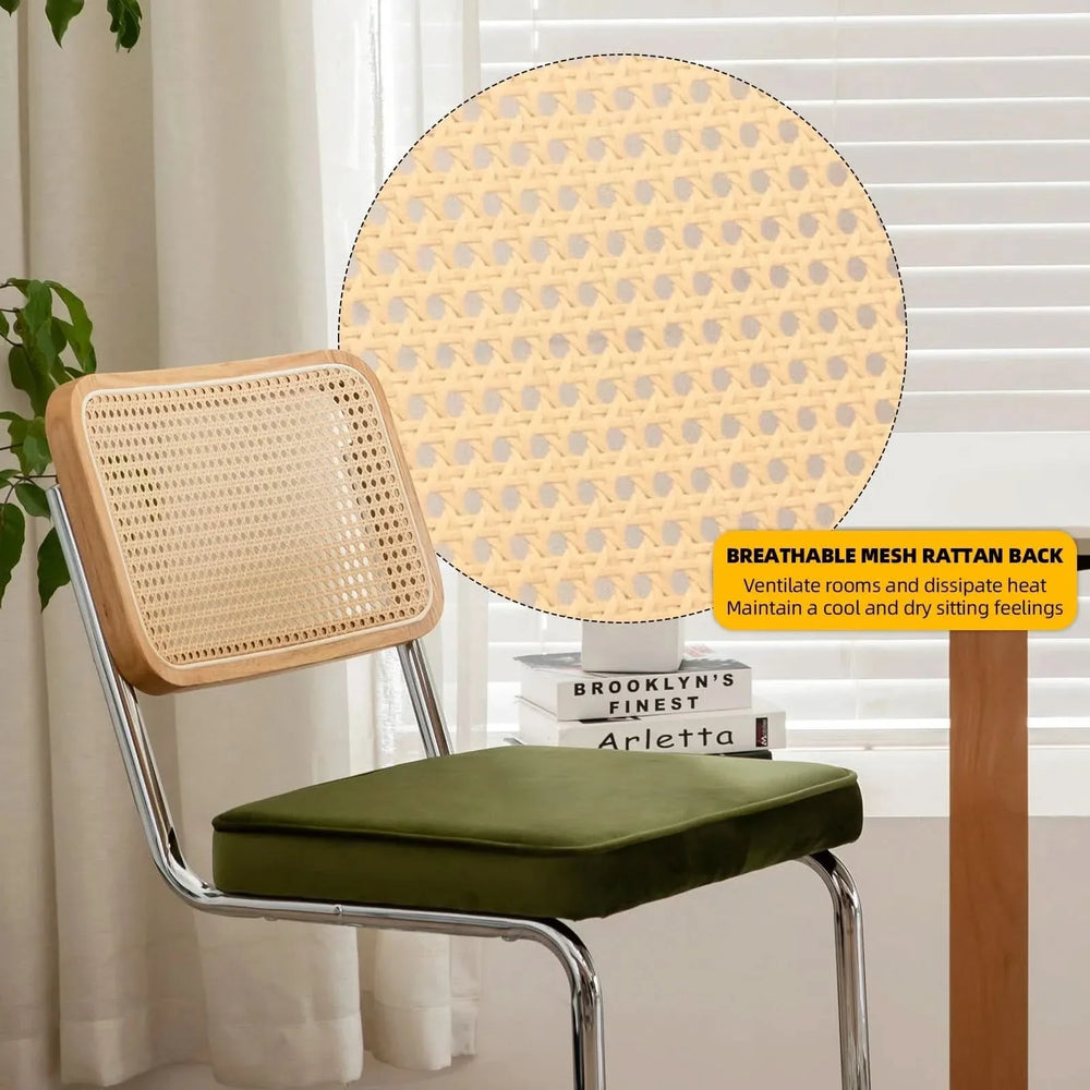 Dining Chairs Fabric & Metal Olive Green With Chrome Mid Century Cantilever Legs Media 20