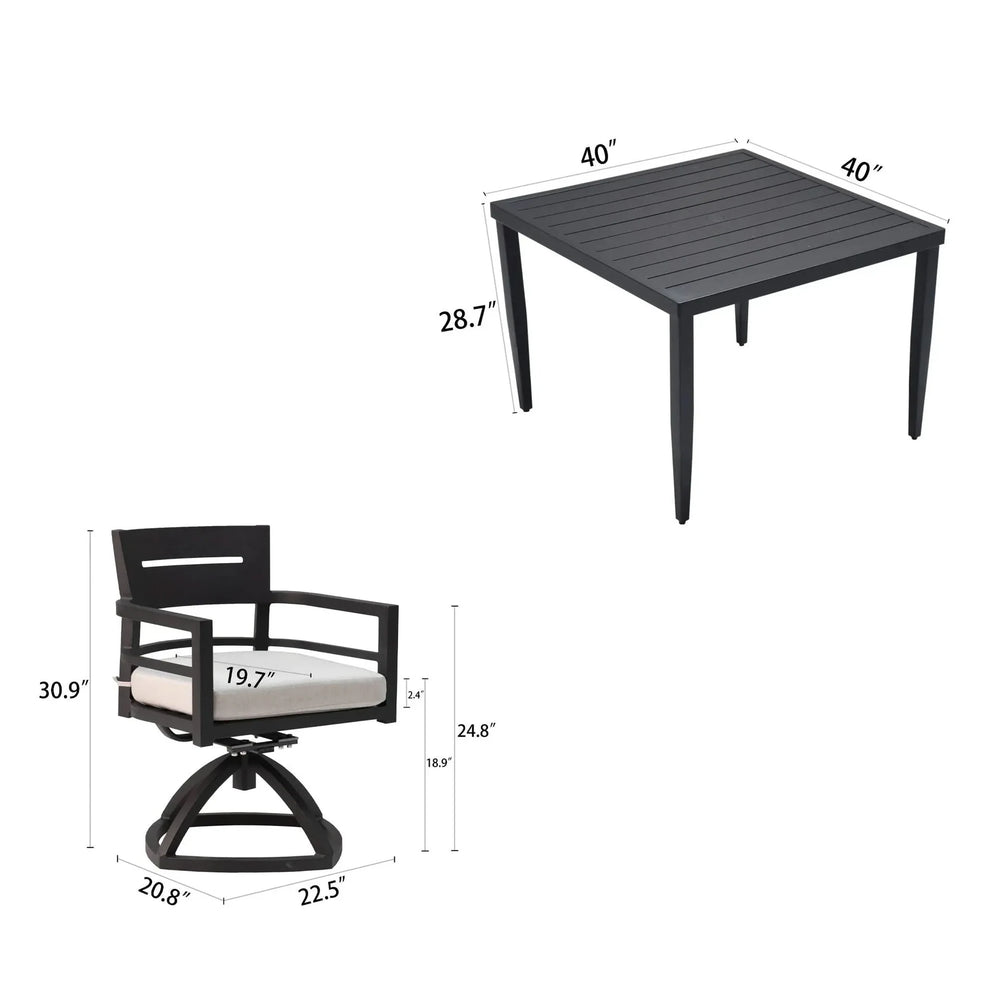 Outdoor Dining Set Aluminium Modern Seats 4 Cushions Included Patio Media 3