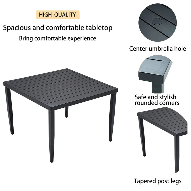 Outdoor Dining Set Aluminium Modern Seats 4 Cushions Included Patio