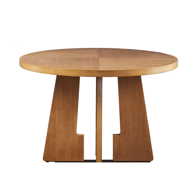 Round Dining Table Pecan Wood Veneer 44 Inch Diameter Modern Dining