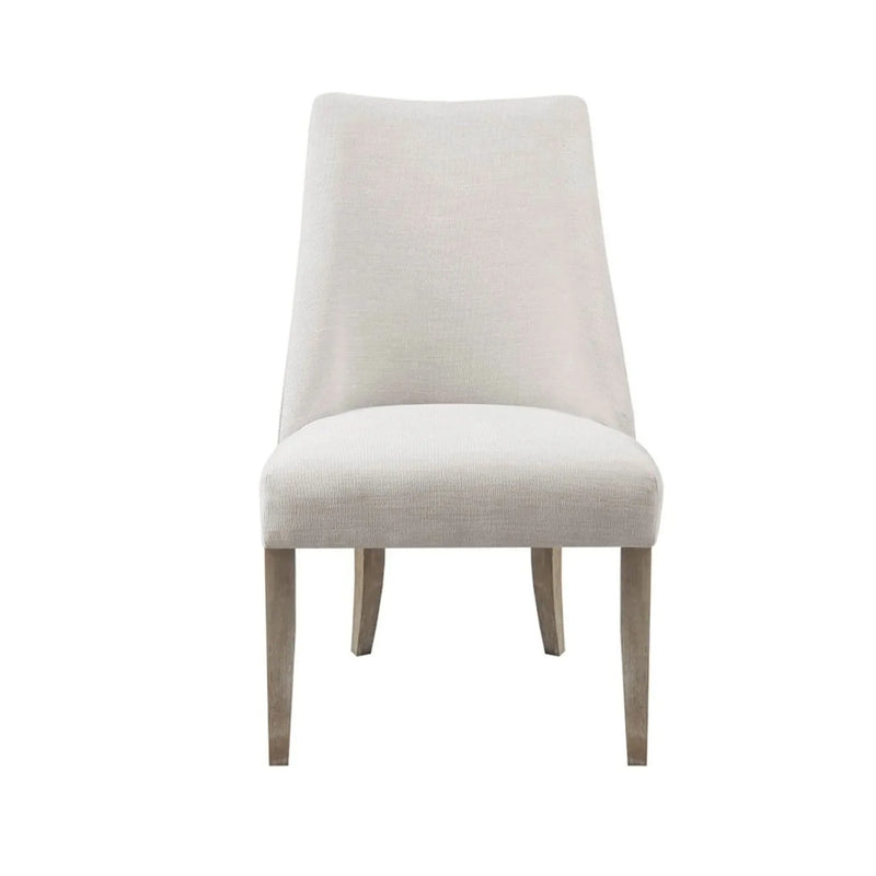 Dining Chairs Upholstered Ivory Polyester & Solid Wood Legs Minimalist