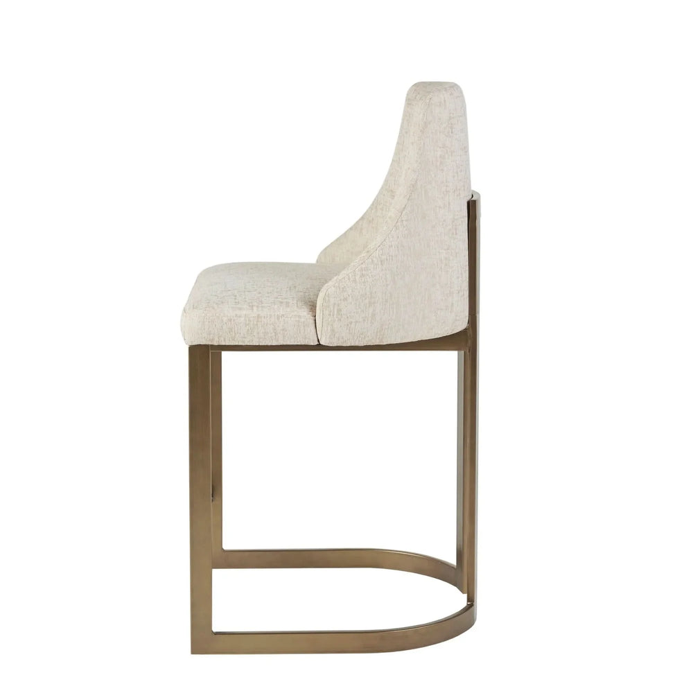 Counter Stool Plywood And Metal Cream Upholstery Modern Bar Seating Media 6