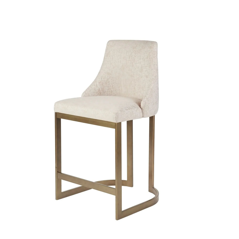 Counter Stool Plywood And Metal Cream Upholstery Modern Bar Seating Media 1