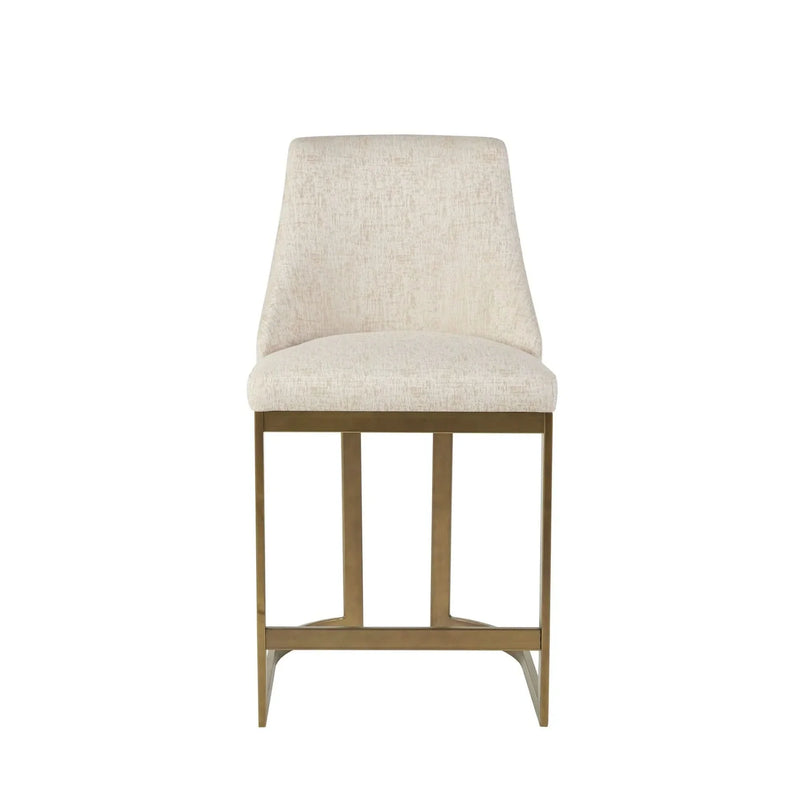 Counter Stool Plywood And Metal Cream Upholstery Modern Bar Seating