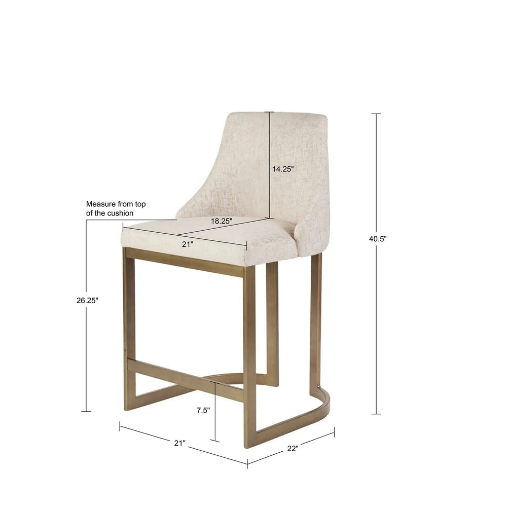Counter Stool Plywood And Metal Cream Upholstery Modern Bar Seating Media 3