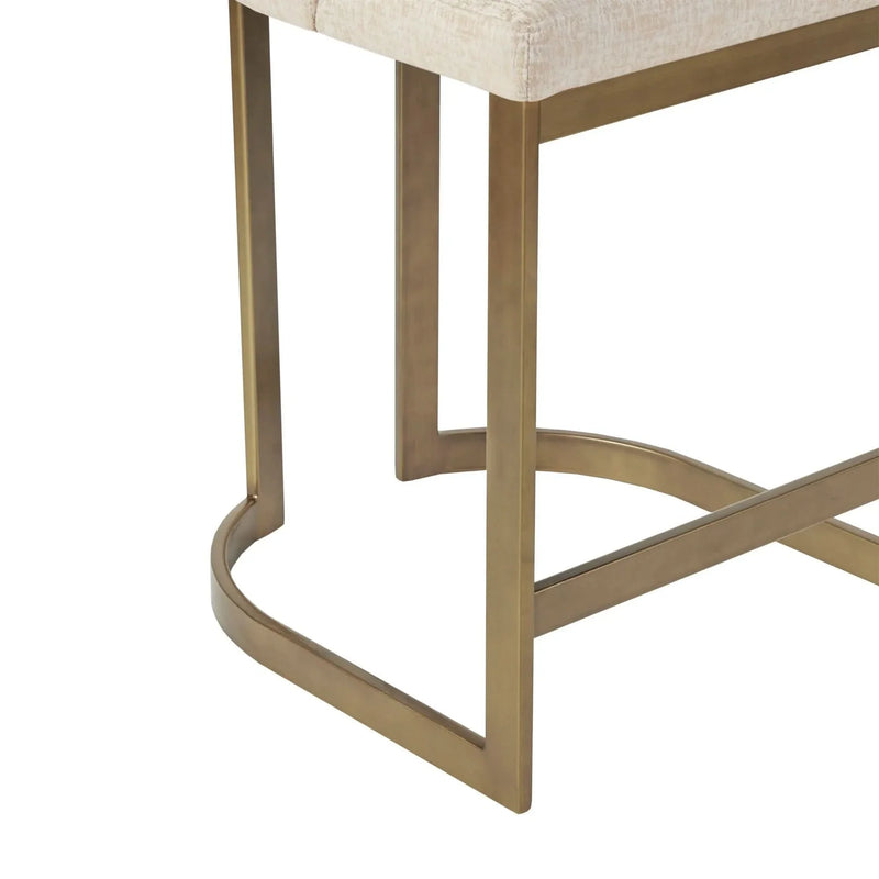 Counter Stool Plywood And Metal Cream Upholstery Modern Bar Seating