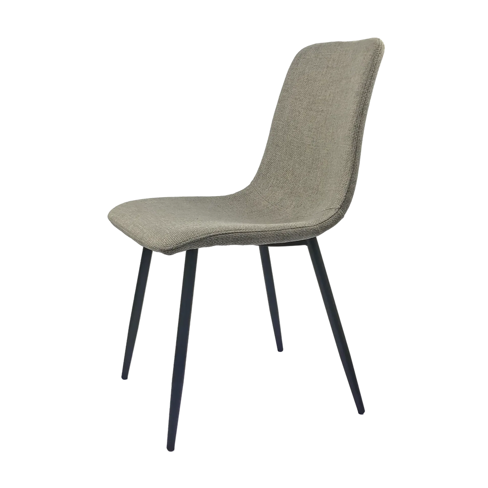 Dining Chairs Linen Cushioned Seats Modern With Black Metal Legs Set Of 4 Media 10