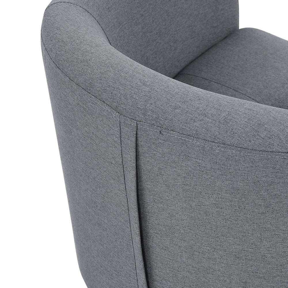 Barrel Chair Polyester Upholstery 25.5 Inch Wide Gray Ottoman Set Media 7