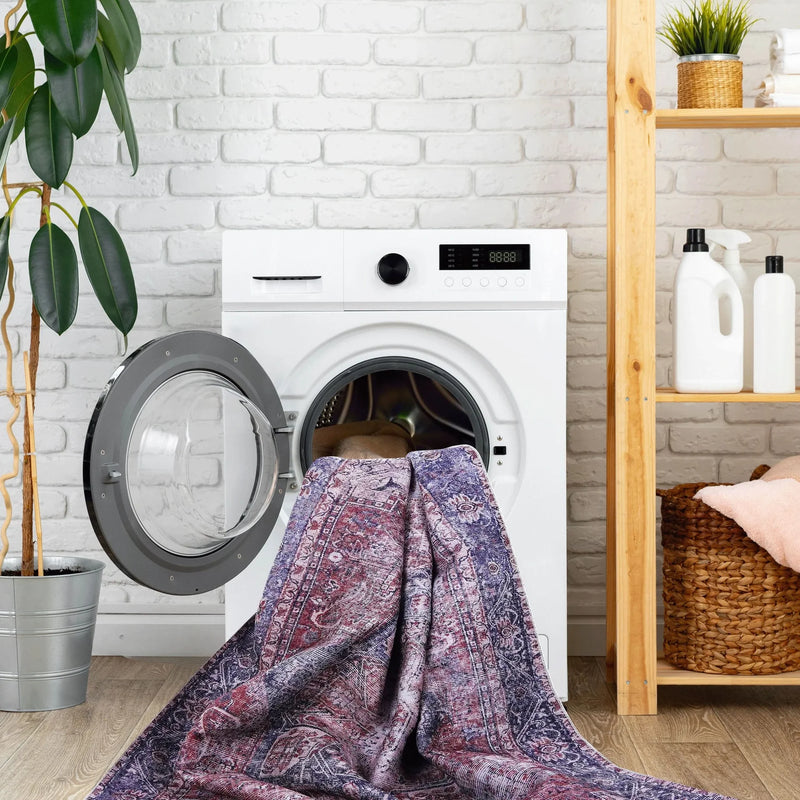 Polyester Chenille Area Rug Washable Six By Nine Feet Modern