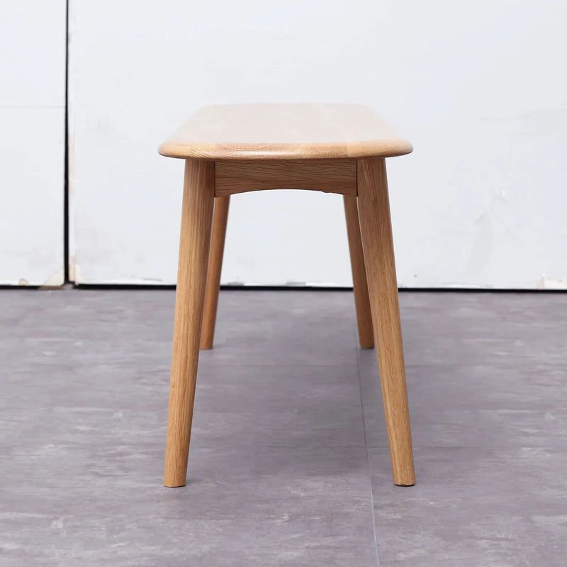 Oak Dining Bench Solid Wood Half Round Design Rustic For Living Room
