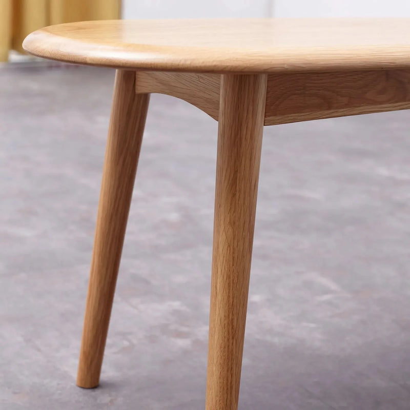 Oak Dining Bench Solid Wood Half Round Design Rustic For Living Room