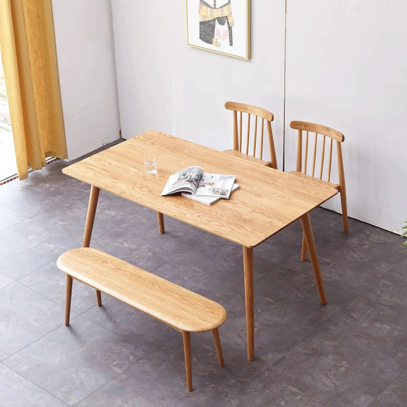 Oak Dining Bench Solid Wood Half Round Design Rustic For Living Room