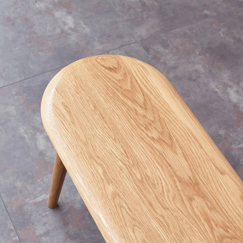 Oak Dining Bench Solid Wood Half Round Design Rustic For Living Room