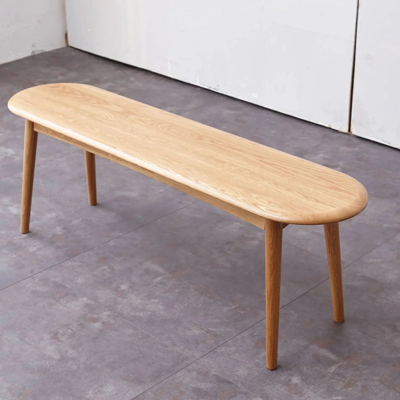 Oak Dining Bench Solid Wood Half Round Design Rustic For Living Room