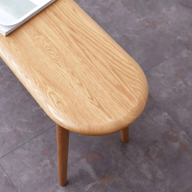 Oak Dining Bench Solid Wood Half Round Design Rustic For Living Room