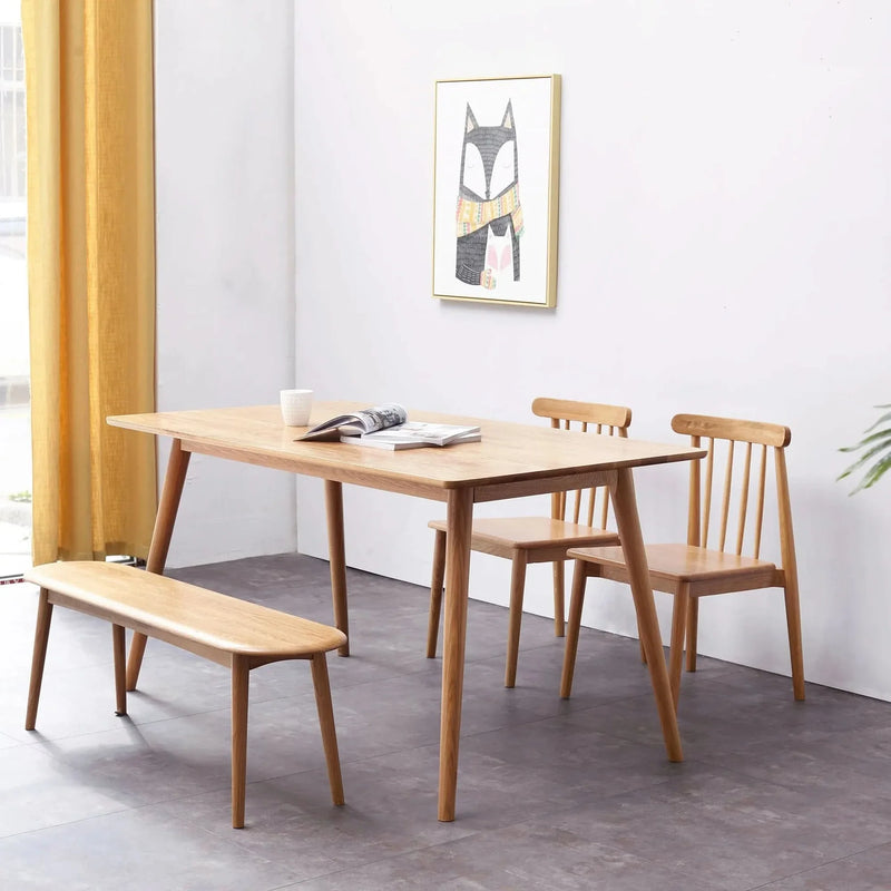 Oak Dining Bench Solid Wood Half Round Design Rustic For Living Room
