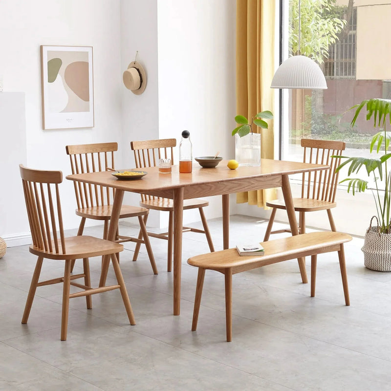 Oak Dining Bench Solid Wood Half Round Design Rustic For Living Room