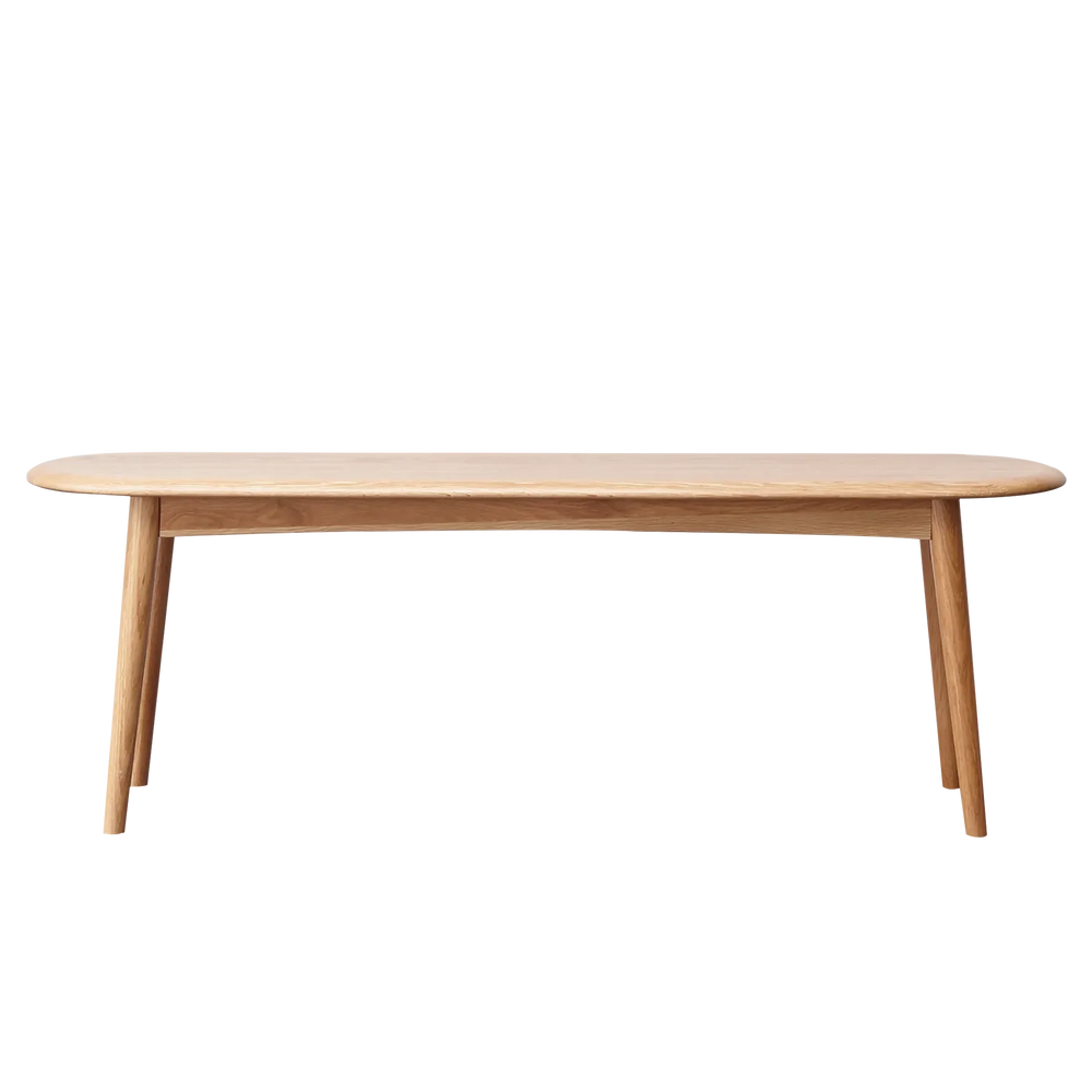 Oak Dining Bench Solid Wood Half Round Design Rustic For Living Room Media 1