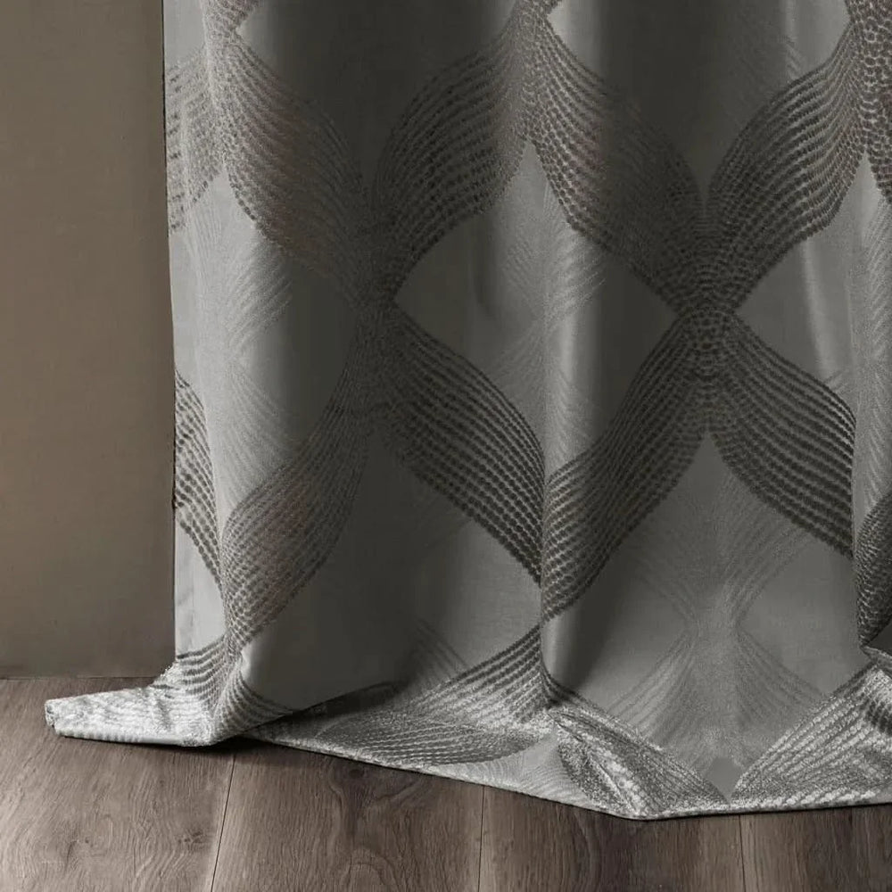 Total Blackout Curtain Panel Polyester Ogee Jacquard Design For Living Room Media 7