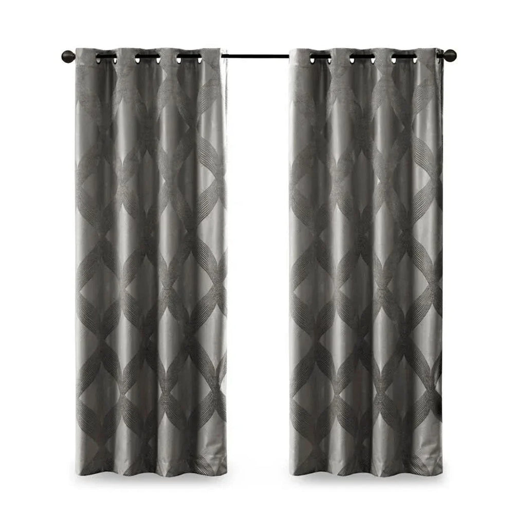 Total Blackout Curtain Panel Polyester Ogee Jacquard Design For Living Room Media 12