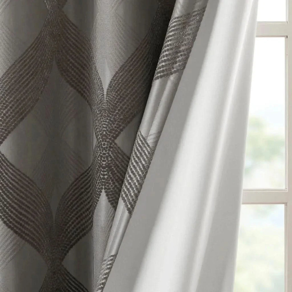 Total Blackout Curtain Panel Polyester Ogee Jacquard Design For Living Room Media 11