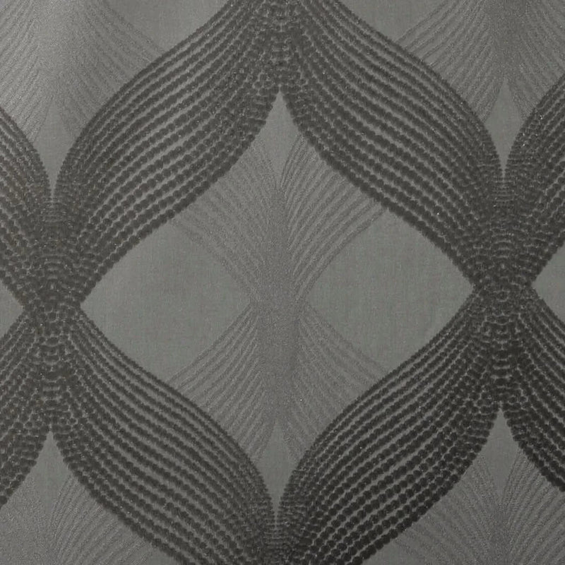 Blackout Curtain Panel Polyester Jacquard Ogee Pattern Total Blackout
