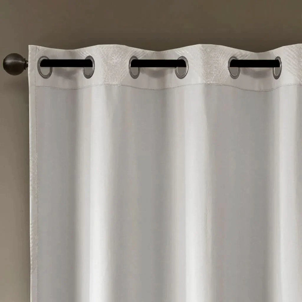 Total Blackout Curtain Panel Polyester Ogee Jacquard Pattern For Living Room Media 12