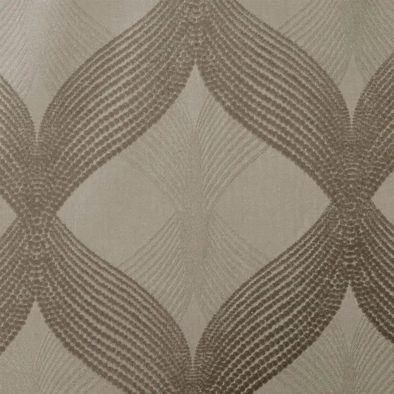 Total Blackout Curtain Panel Ogee Jacquard Polyester Sunsmart Taupe