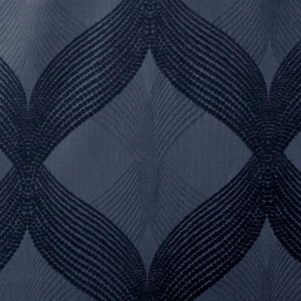 Total Blackout Curtain Panel Polyester Ogee Jacquard Navy For Any Room Media 5