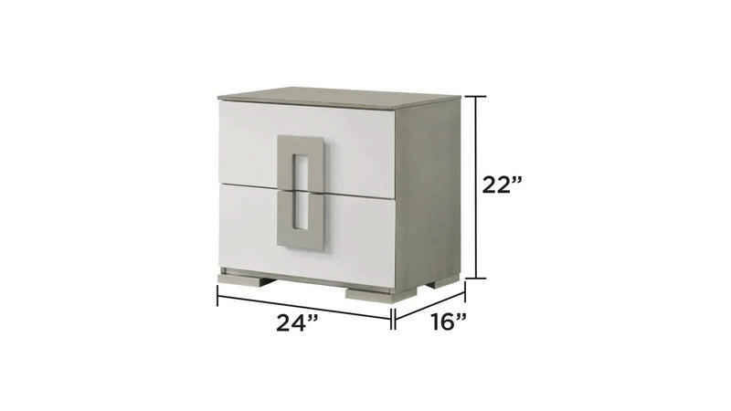 Queen Bedroom Set Wood With LED Headboard 4 Piece Contemporary Style