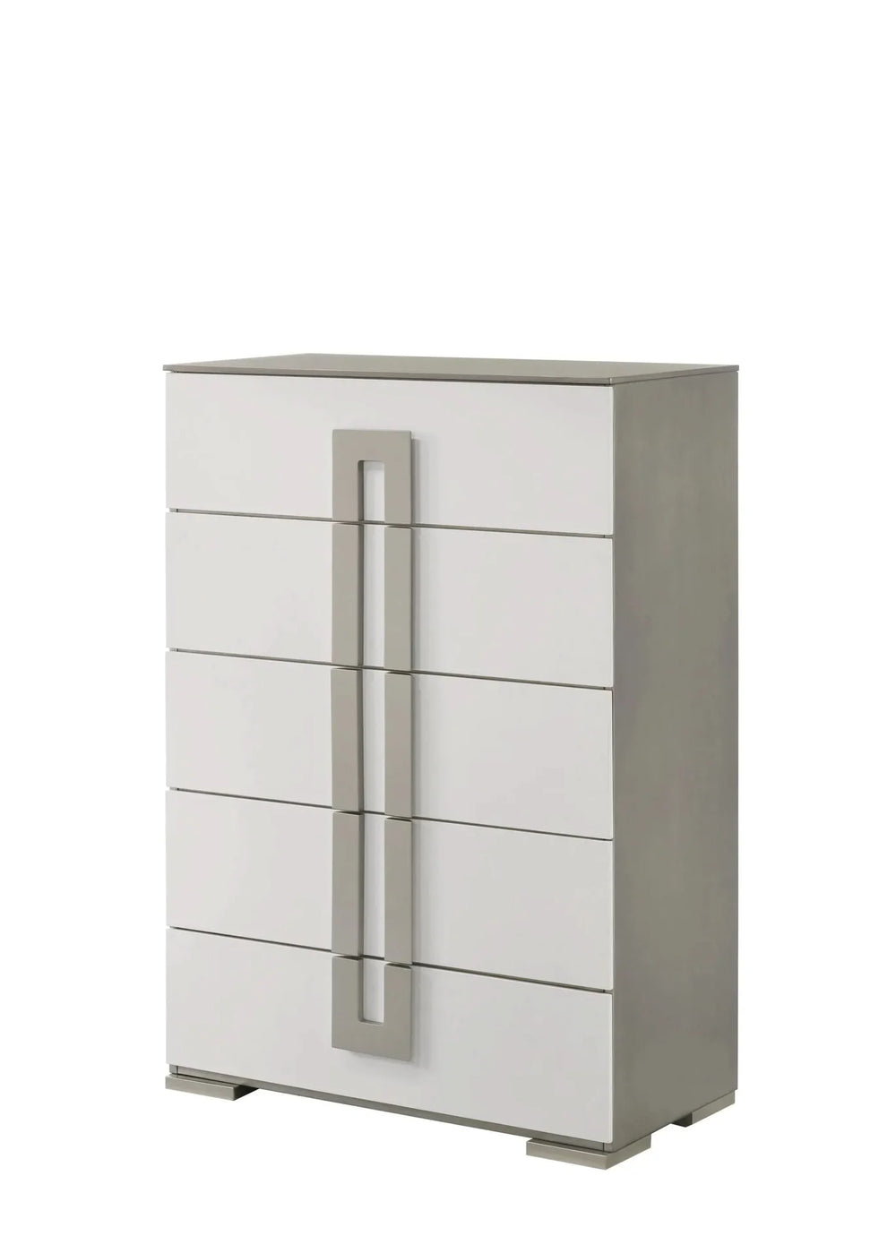 Queen Size Bedroom Set LED Headboard White Wood Finish Contemporary Media 15