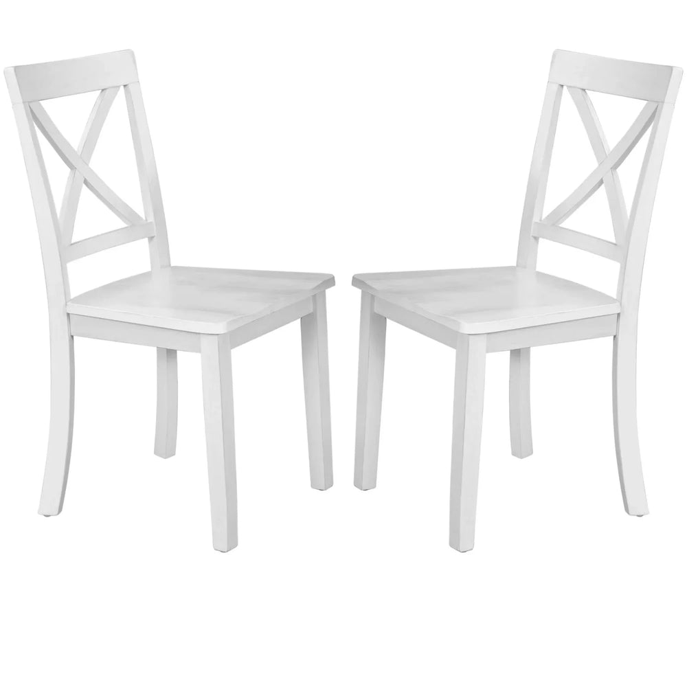 Dining Table Set Solid Wood Round Pedestal & 4 Chairs For 4 People Media 17