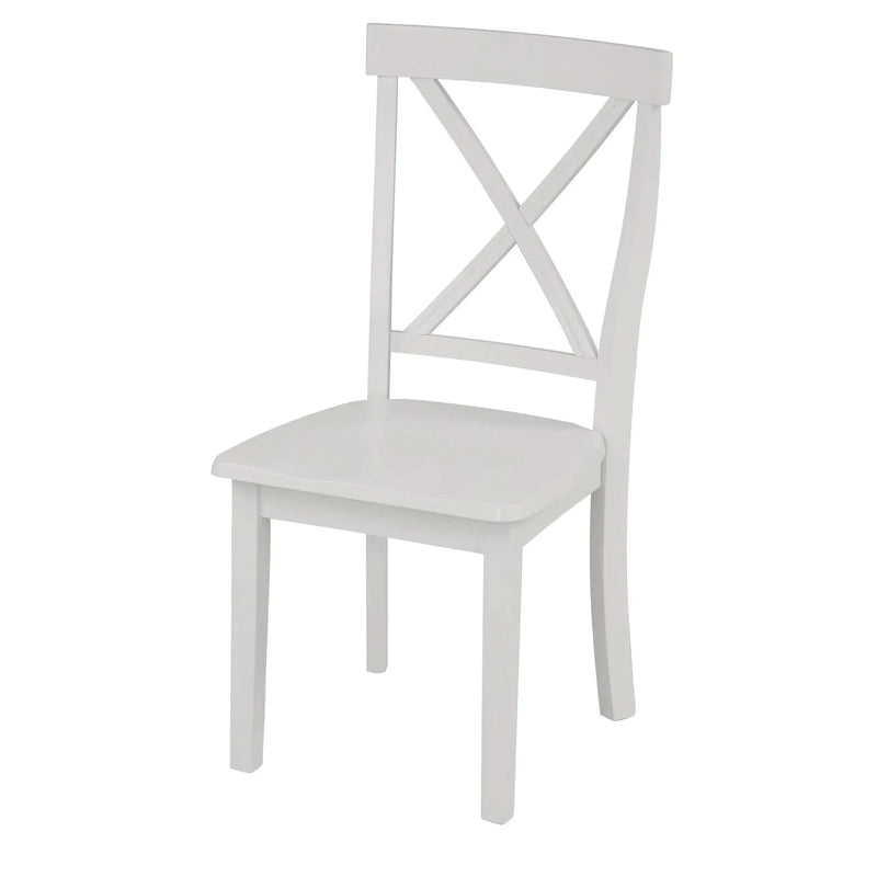 Dining Table Set Solid Wood Round Pedestal & 4 Chairs For 4 People