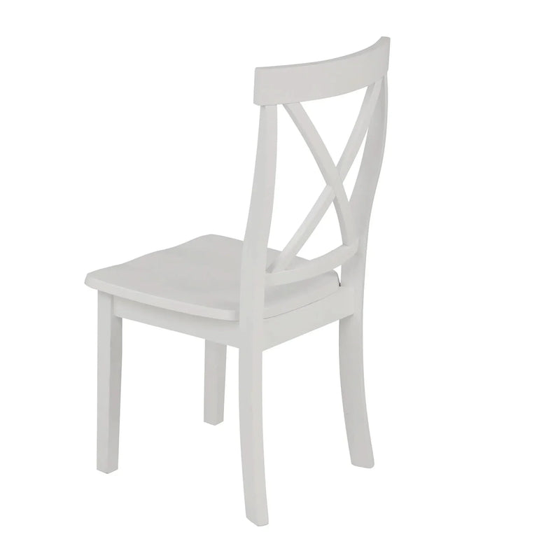 Dining Table Set Solid Wood Round Pedestal & 4 Chairs For 4 People