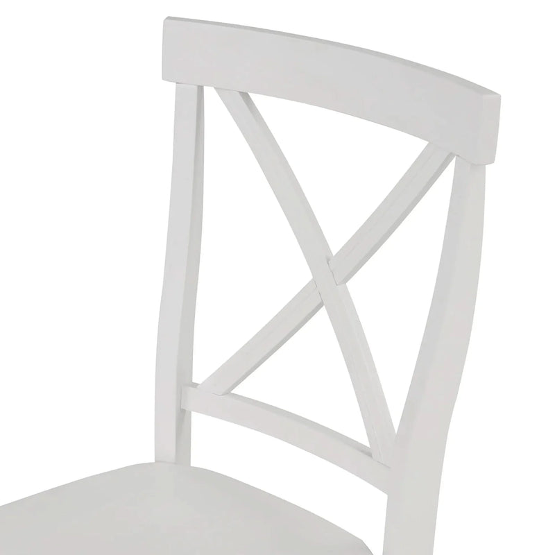 Dining Table Set Solid Wood Round Pedestal & 4 Chairs For 4 People