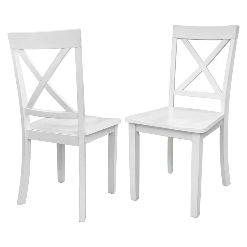 Dining Table Set Solid Wood Round Pedestal & 4 Chairs For 4 People