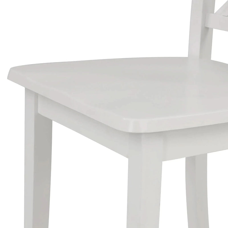 Dining Table Set Solid Wood Round Pedestal & 4 Chairs For 4 People