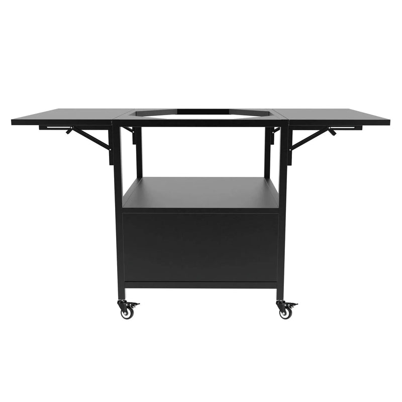 Grill Cart Metal With Folding Panels For Large Egg Grills Outdoor Use