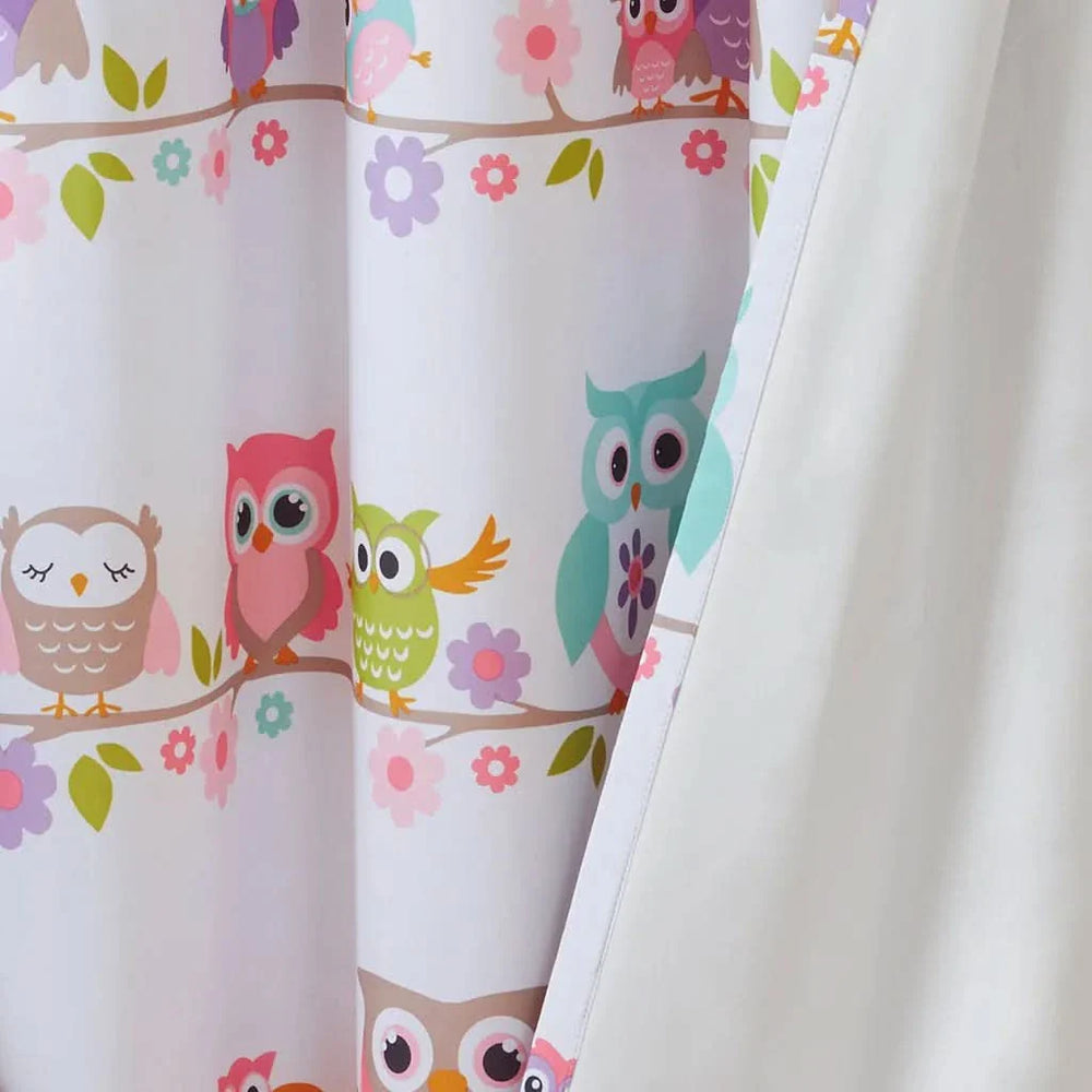 Owl Printed Curtain Panel Foam Backed Polyester Shade RoomDarkening Media 9