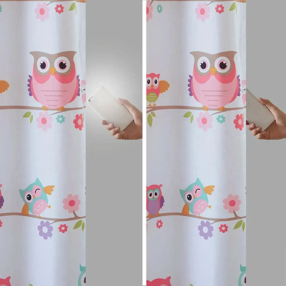 Owl Printed Curtain Panel Foam Backed Polyester Shade RoomDarkening Media 5