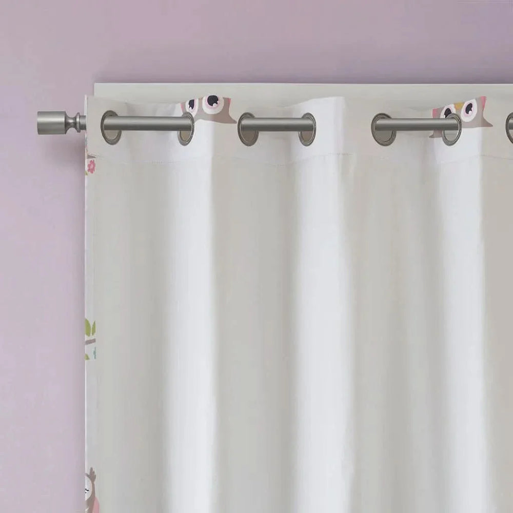 Owl Printed Curtain Panel Foam Backed Polyester Shade RoomDarkening Media 6