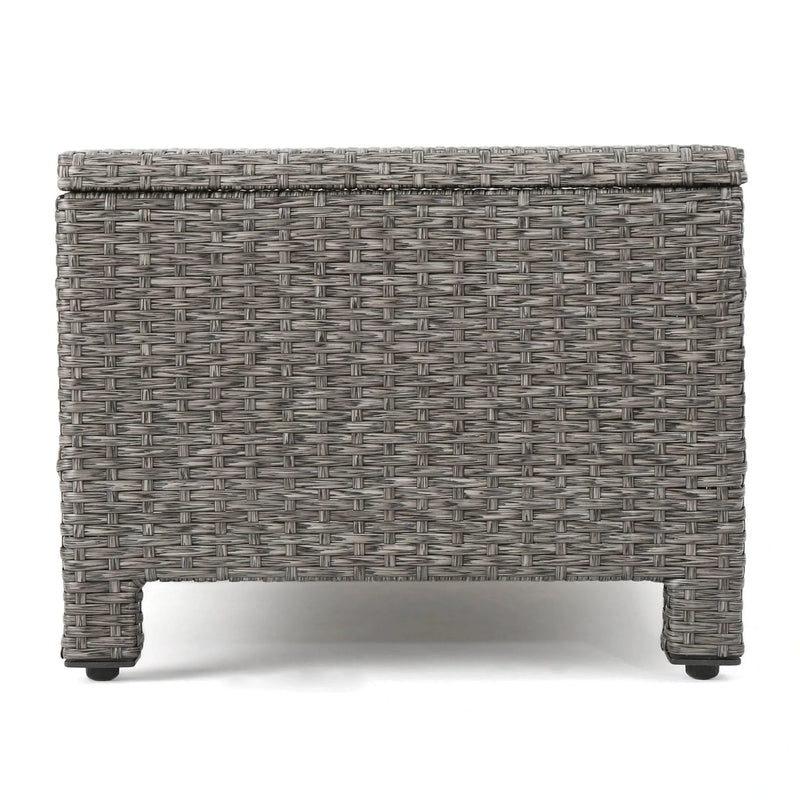 Outdoor Patio Wicker Conversation Sofa Set Rattan Fabric All Weather