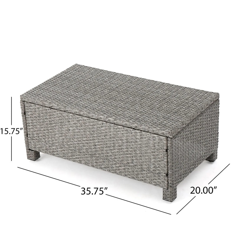 Outdoor Patio Wicker Conversation Sofa Set Rattan Fabric All Weather